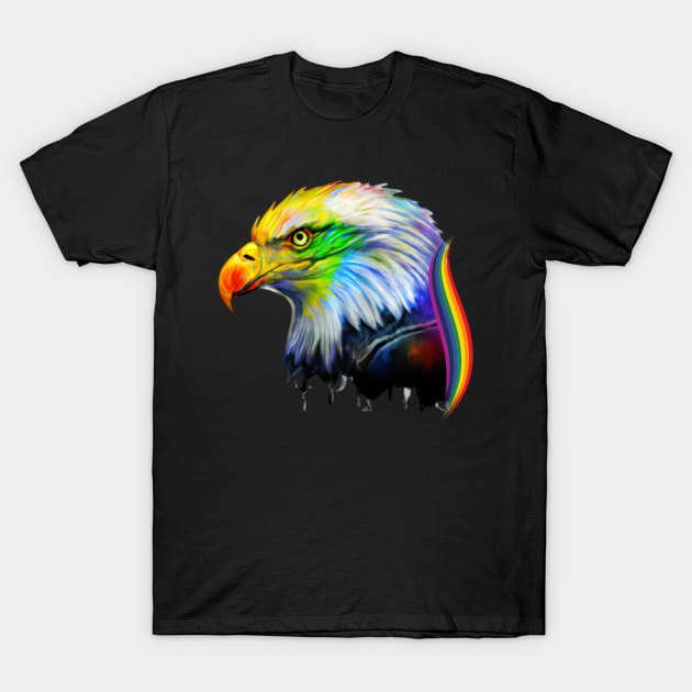 Eagle Rainbow Head T-Shirt by Shadowbyte91